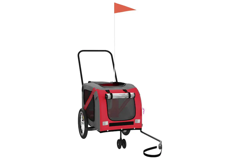 Vidaxl Pet Bike Trailer Red And Grey Oxford Fabric And Iron Vidaxl Pet Bike Trailer Red And Grey Oxford Fabric And Iron