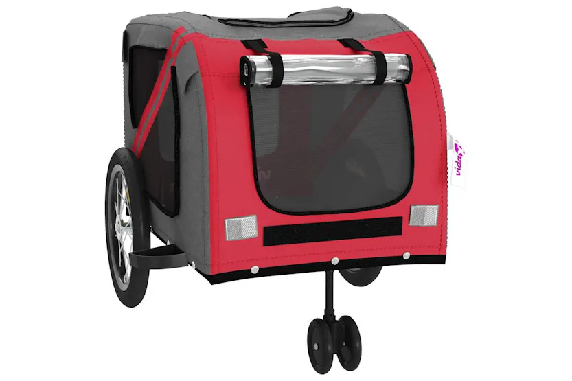 Vidaxl Pet Bike Trailer Red And Grey Oxford Fabric And Iron Vidaxl Pet Bike Trailer Red And Grey Oxford Fabric And Iron