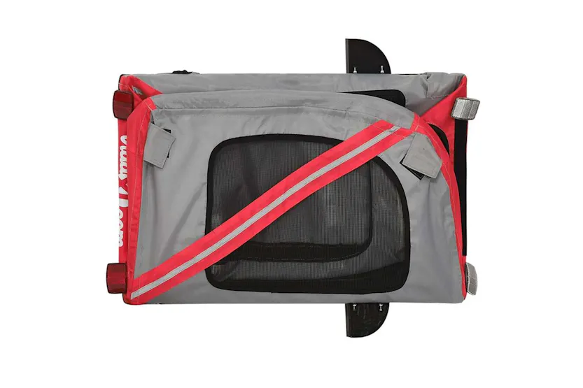 Vidaxl Pet Bike Trailer Red And Grey Oxford Fabric And Iron Vidaxl Pet Bike Trailer Red And Grey Oxford Fabric And Iron