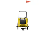 Vidaxl Pet Bike Trailer Yellow And Grey Oxford Fabric And Iron Vidaxl Pet Bike Trailer Yellow And Grey Oxford Fabric And Iron