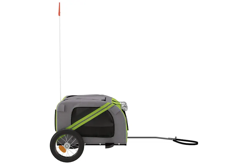 Vidaxl Pet Bike Trailer Green And Grey Oxford Fabric And Iron Vidaxl Pet Bike Trailer Green And Grey Oxford Fabric And Iron