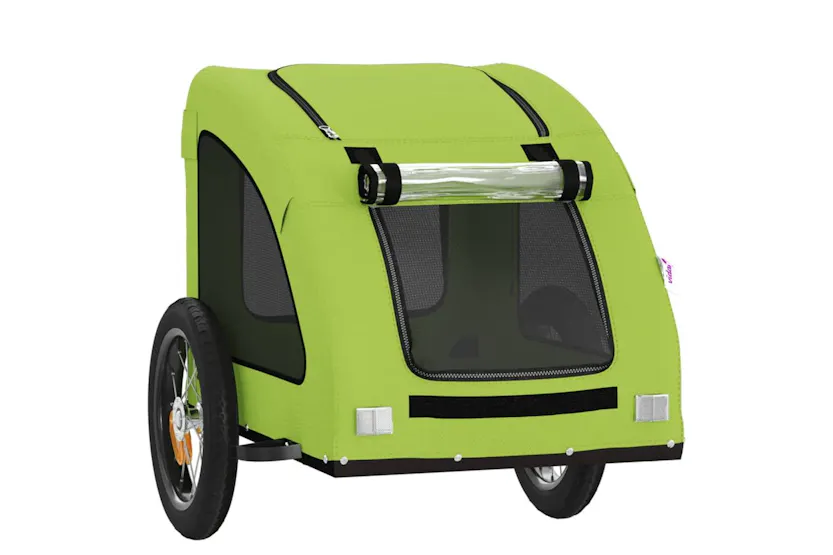 Vidaxl Pet Bike Trailer Green Oxford Fabric And Iron Vidaxl Pet Bike Trailer Green Oxford Fabric And Iron