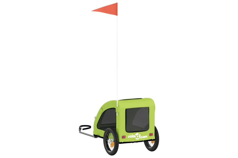 Vidaxl Pet Bike Trailer Green Oxford Fabric And Iron Vidaxl Pet Bike Trailer Green Oxford Fabric And Iron