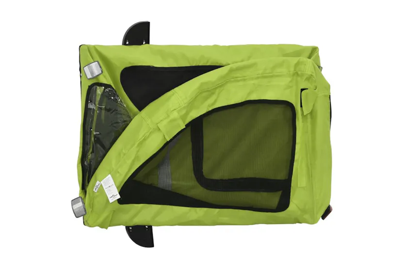 Vidaxl Pet Bike Trailer Green Oxford Fabric And Iron Vidaxl Pet Bike Trailer Green Oxford Fabric And Iron
