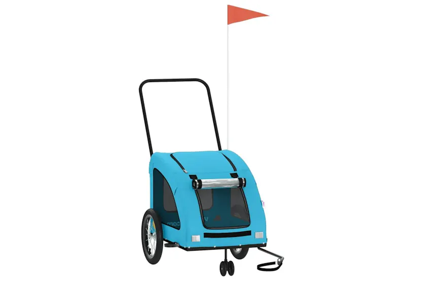 Vidaxl Pet Bike Trailer Blue Oxford Fabric And Iron Vidaxl Pet Bike Trailer Blue Oxford Fabric And Iron