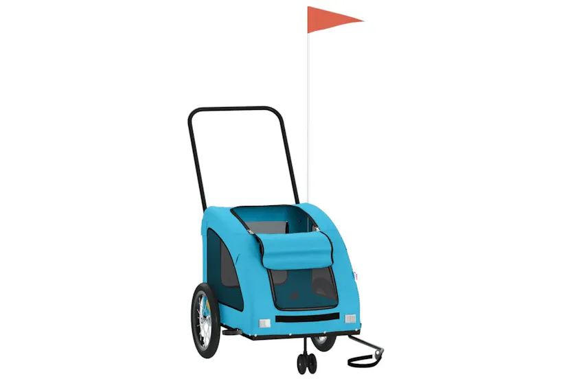 Vidaxl Pet Bike Trailer Blue Oxford Fabric And Iron Vidaxl Pet Bike Trailer Blue Oxford Fabric And Iron