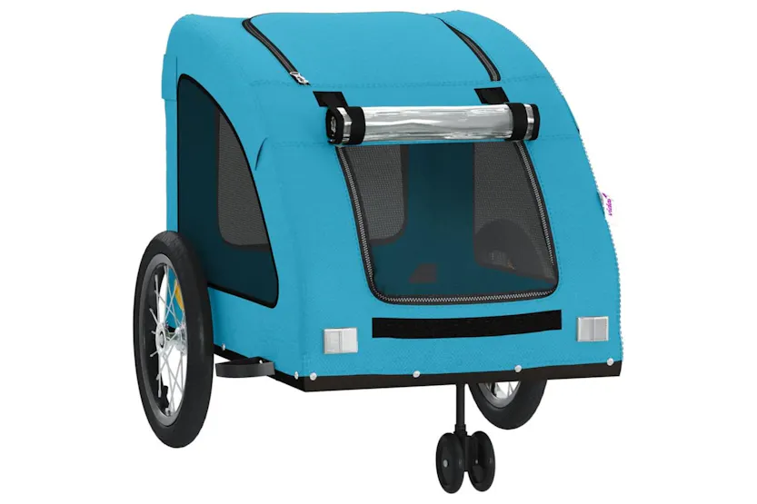 Vidaxl Pet Bike Trailer Blue Oxford Fabric And Iron Vidaxl Pet Bike Trailer Blue Oxford Fabric And Iron
