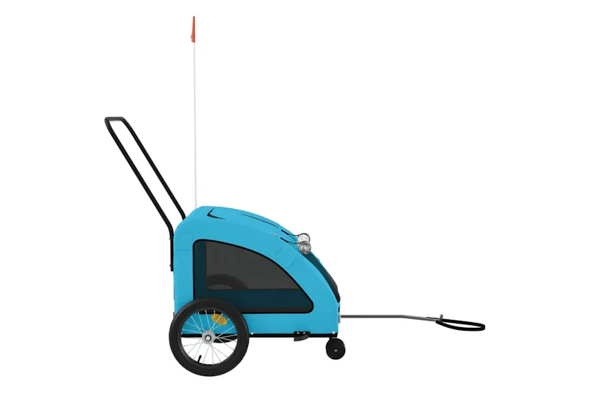 Vidaxl Pet Bike Trailer Blue Oxford Fabric And Iron Vidaxl Pet Bike Trailer Blue Oxford Fabric And Iron