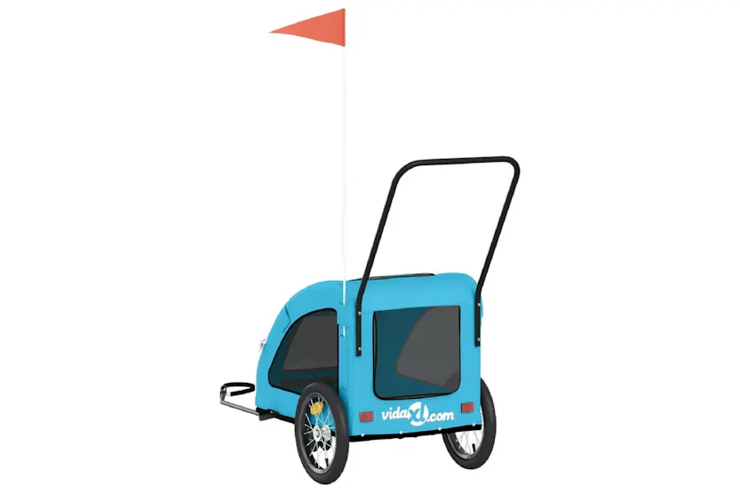 Vidaxl Pet Bike Trailer Blue Oxford Fabric And Iron Vidaxl Pet Bike Trailer Blue Oxford Fabric And Iron