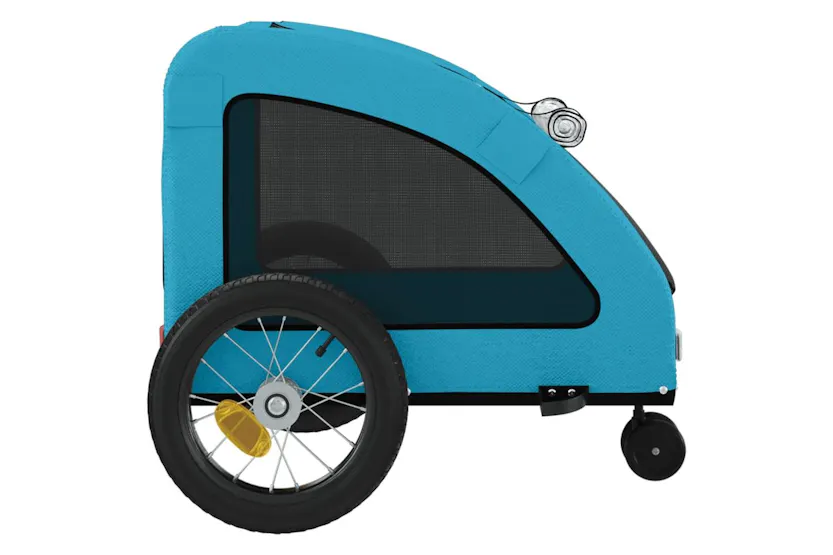 Vidaxl Pet Bike Trailer Blue Oxford Fabric And Iron Vidaxl Pet Bike Trailer Blue Oxford Fabric And Iron