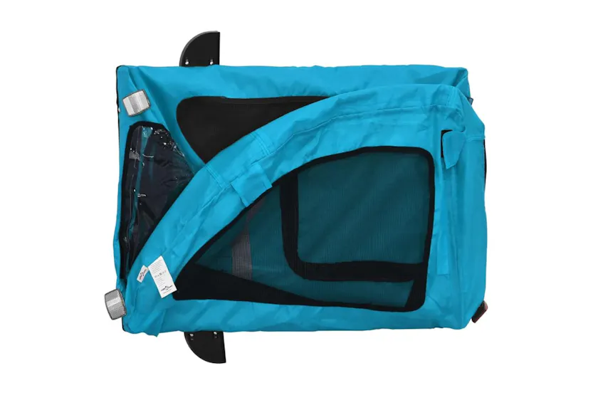 Vidaxl Pet Bike Trailer Blue Oxford Fabric And Iron Vidaxl Pet Bike Trailer Blue Oxford Fabric And Iron