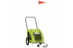 Vidaxl Pet Bike Trailer Green Oxford Fabric And Iron Vidaxl Pet Bike Trailer Green Oxford Fabric And Iron