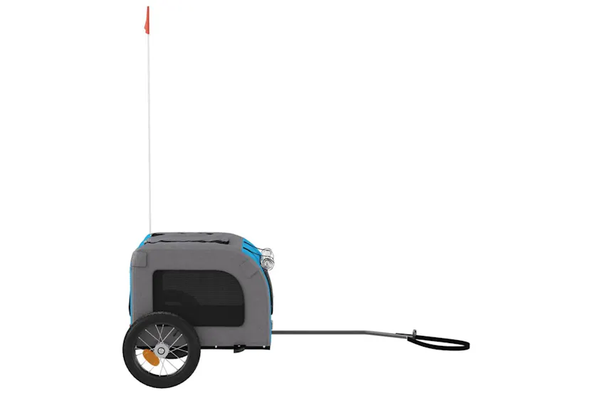 Vidaxl Pet Bike Trailer Blue And Grey Oxford Fabric And Iron Vidaxl Pet Bike Trailer Blue And Grey Oxford Fabric And Iron