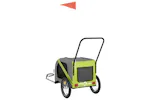 Vidaxl Pet Bike Trailer Green And Grey Oxford Fabric And Iron Vidaxl Pet Bike Trailer Green And Grey Oxford Fabric And Iron