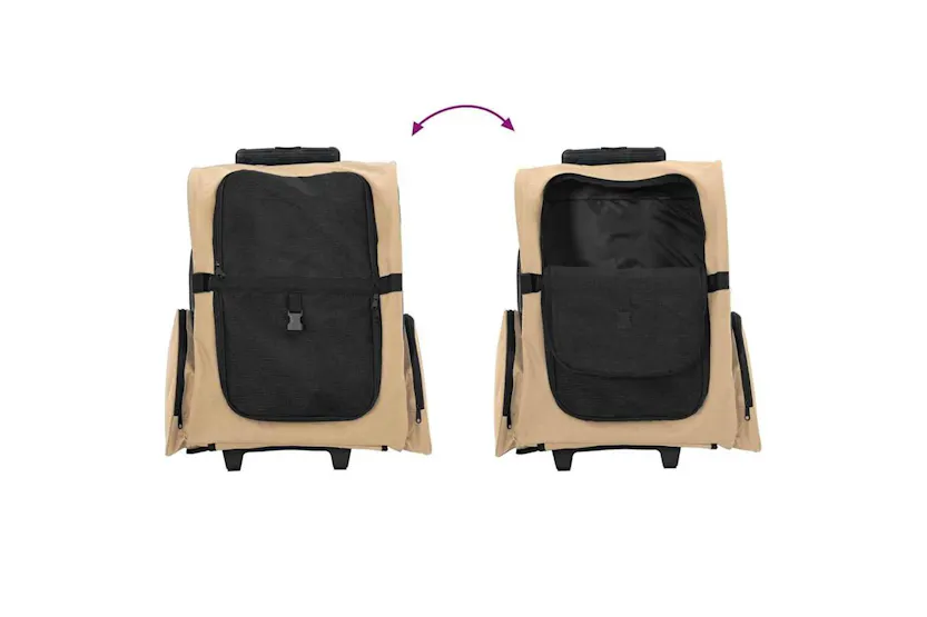 Vidaxl Pet Trolley 3-in-1 Design Sand 48x32x57-106 Cm Oxford Fabric Vidaxl Pet Trolley 3-in-1 Design Sand 48x32x57-106 Cm Oxford Fabric