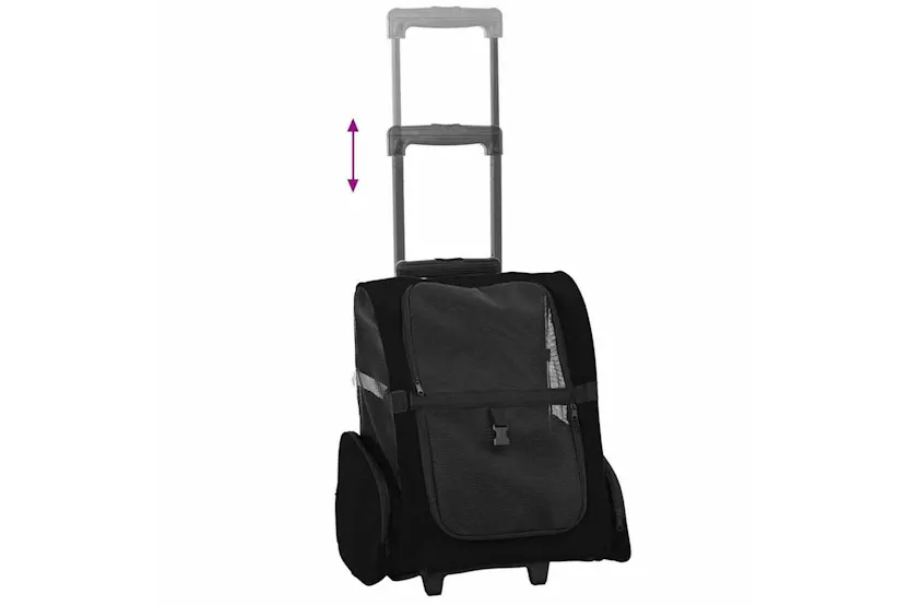 Vidaxl Pet Trolley 3-in-1 Design Black 48x32x57-106 Cm Oxford Fabric Vidaxl Pet Trolley 3-in-1 Design Black 48x32x57-106 Cm Oxford Fabric