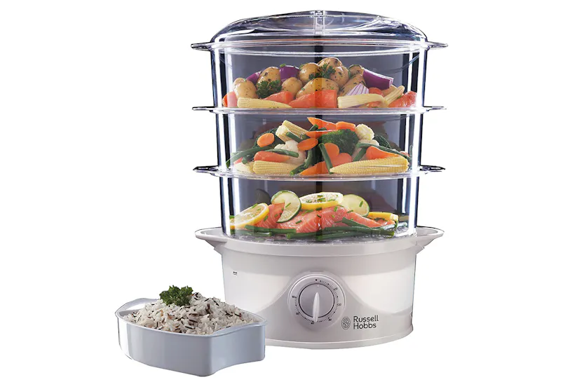 Russell Hobbs 3 Tier Food Steamer | 21140 | White Russell Hobbs 3 Tier Food Steamer | 21140 | White