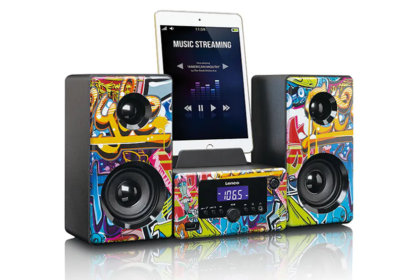 Lenco | Tags Graffiti Micro System With Alarm Lenco | Tags Graffiti Micro System With Alarm