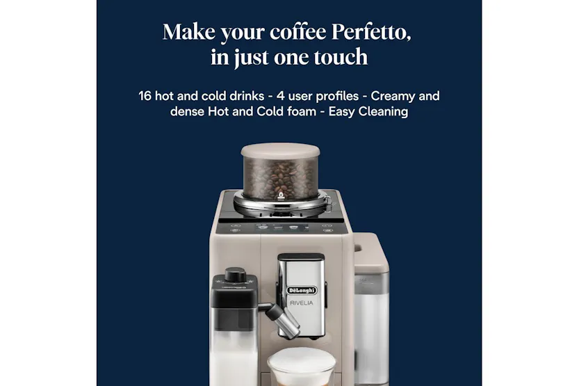 De'Longhi Rivelia Fully Automatic Bean-to-Cup Coffee Machine | EXAM440.55.BG | Sand Beige De'Longhi Rivelia Fully Automatic Bean-to-Cup Coffee Machine | EXAM440.55.BG | Sand Beige