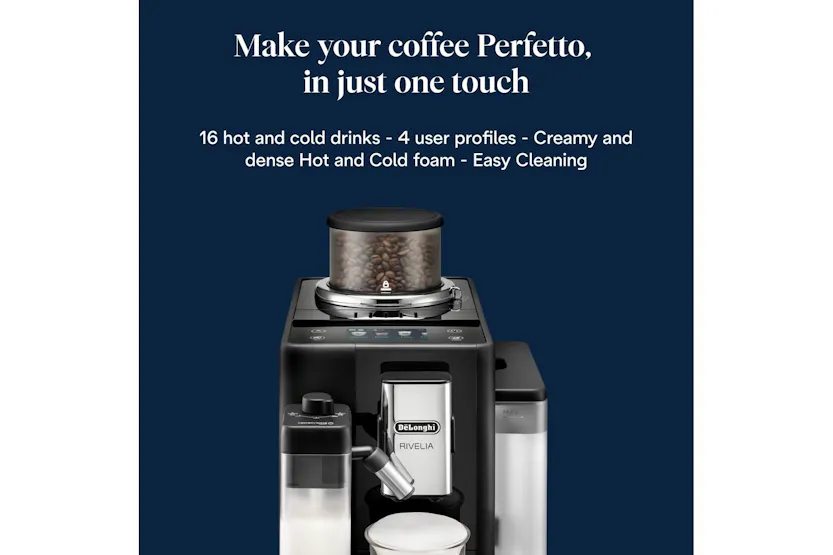 De'Longhi Rivelia Fully Automatic Bean-to-Cup Coffee Machine | EXAM440.55.B | Black De'Longhi Rivelia Fully Automatic Bean-to-Cup Coffee Machine | EXAM440.55.B | Black