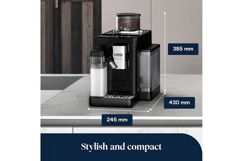 De'Longhi Rivelia Fully Automatic Bean-to-Cup Coffee Machine | EXAM440.55.B | Black De'Longhi Rivelia Fully Automatic Bean-to-Cup Coffee Machine | EXAM440.55.B | Black