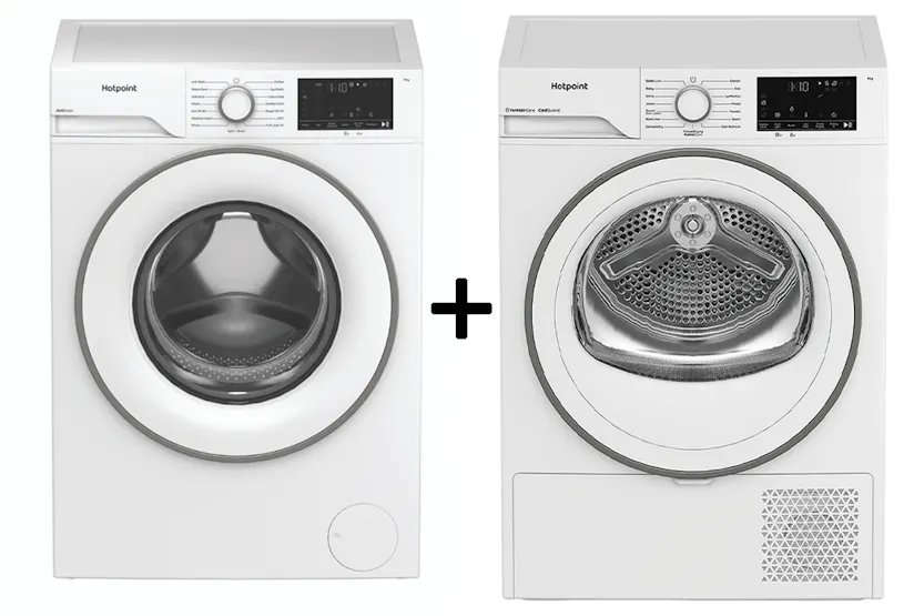 Hotpoint 9kg Freestanding Washing Machine & Heat Pump Tumble Dryer Bundle Hotpoint 9kg Freestanding Washing Machine & Heat Pump Tumble Dryer Bundle