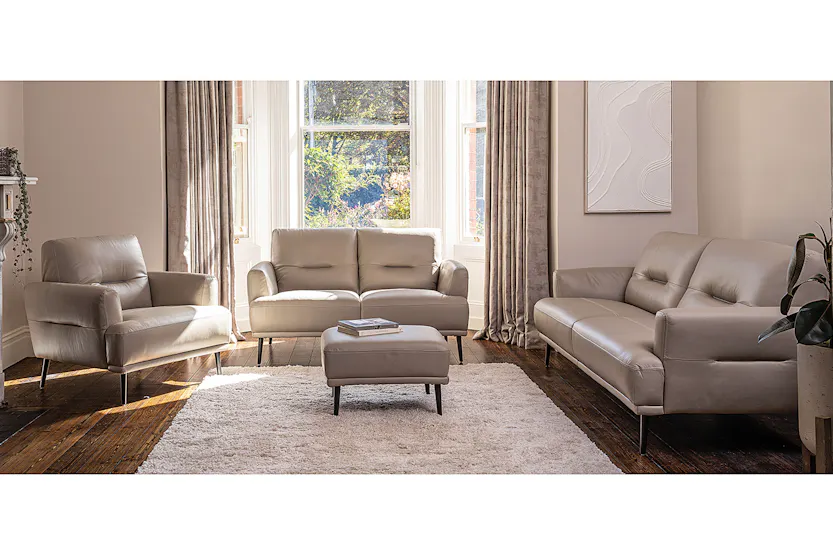Orio 3 Seater Sofa | Leather | Dove Orio 3 Seater Sofa | Leather | Dove