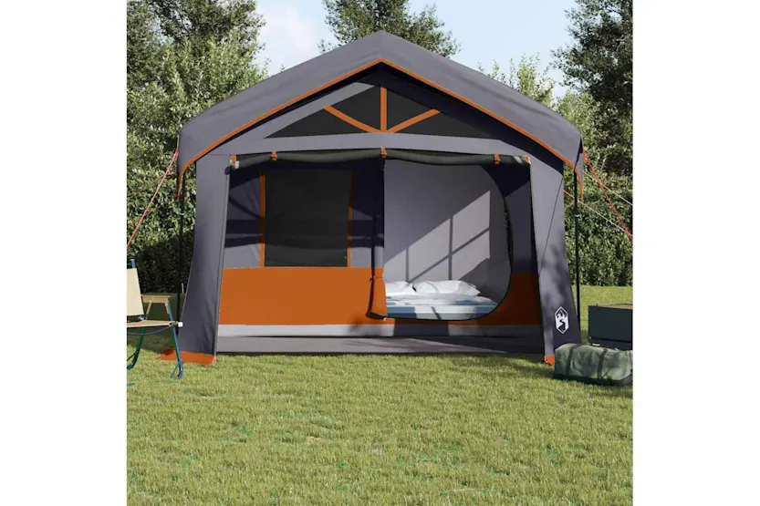 Vidaxl Family Tent Grey And Orange 620 X 322 X 240 Cm Polyester Vidaxl Family Tent Grey And Orange 620 X 322 X 240 Cm Polyester