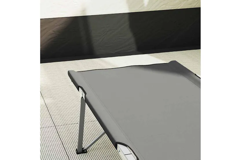 Vidaxl Folding Camping Bed Grey 194 X 62.5 X 42.5 Cm Oxford And Steel Vidaxl Folding Camping Bed Grey 194 X 62.5 X 42.5 Cm Oxford And Steel