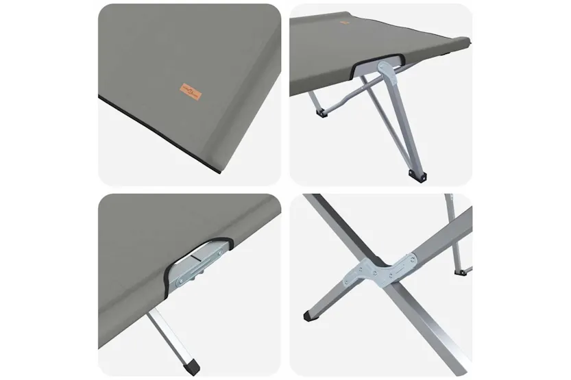 Vidaxl Folding Camping Bed Grey 194 X 62.5 X 42.5 Cm Oxford And Steel Vidaxl Folding Camping Bed Grey 194 X 62.5 X 42.5 Cm Oxford And Steel