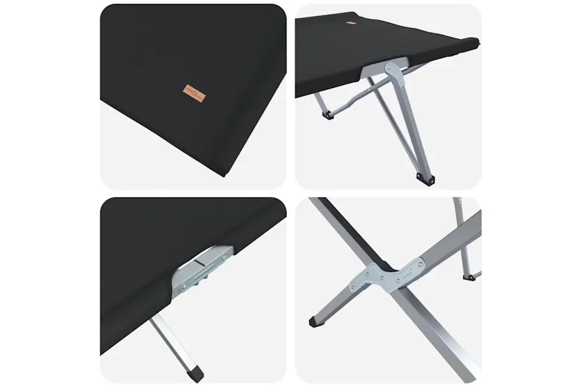 Vidaxl Folding Camping Bed Folding 2 Pcs Black 194 X 62.5 X 42.5 Cm Vidaxl Folding Camping Bed Folding 2 Pcs Black 194 X 62.5 X 42.5 Cm