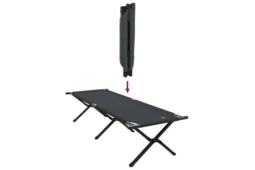 Vidaxl Folding Camping Bed Manual Black 193 X 69 X 45 Cm Oxford Fabric Vidaxl Folding Camping Bed Manual Black 193 X 69 X 45 Cm Oxford Fabric