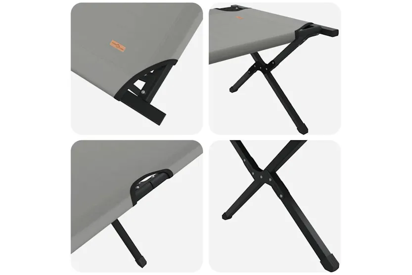 Vidaxl Folding Camping Bed Folding Grey 193 X 69 X 45 Cm Oxford Fabric Vidaxl Folding Camping Bed Folding Grey 193 X 69 X 45 Cm Oxford Fabric