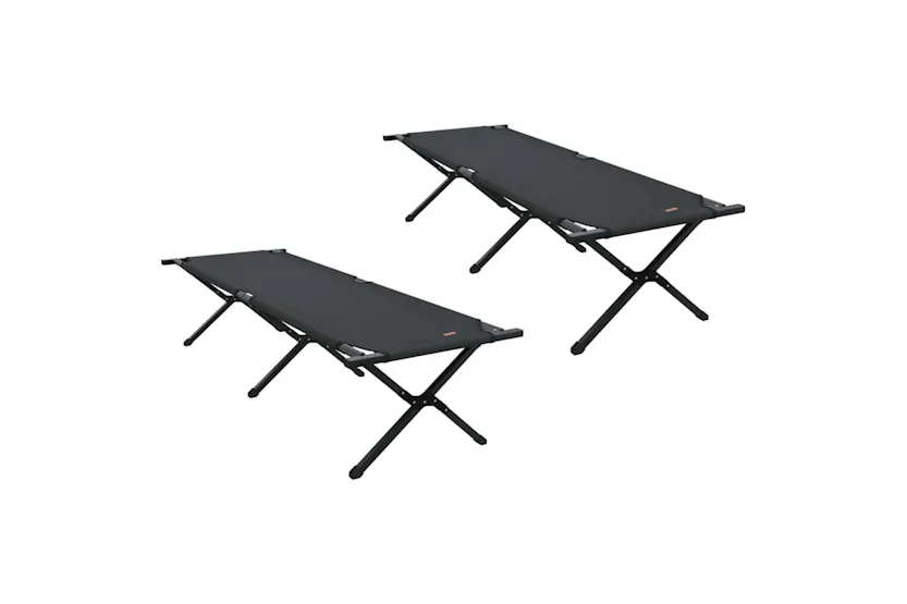 Vidaxl Folding Camping Bed 2 Pcs Black 193 X 69 X 45 Cm Oxford Fabric Vidaxl Folding Camping Bed 2 Pcs Black 193 X 69 X 45 Cm Oxford Fabric