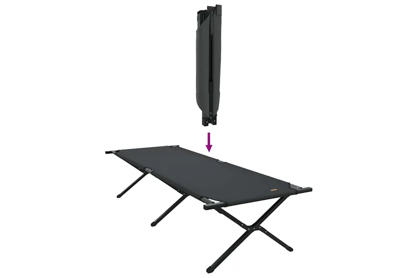 Vidaxl Folding Camping Bed Manual Black 210 X 80 X 46 Cm Oxford Fabric Vidaxl Folding Camping Bed Manual Black 210 X 80 X 46 Cm Oxford Fabric