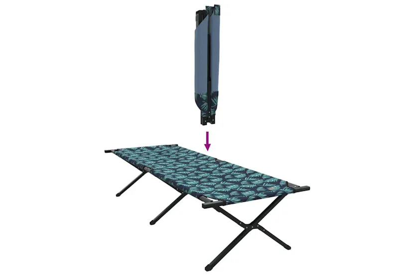Vidaxl Folding Camping Bed Leaf Forest 210 X 80 X 46 Cm Oxford Fabric Vidaxl Folding Camping Bed Leaf Forest 210 X 80 X 46 Cm Oxford Fabric