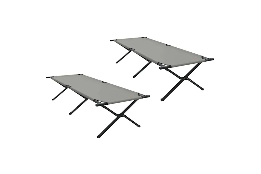 Vidaxl Folding Camping Bed 2 Pcs Grey 210 X 80 X 46 Cm Oxford Fabric Vidaxl Folding Camping Bed 2 Pcs Grey 210 X 80 X 46 Cm Oxford Fabric