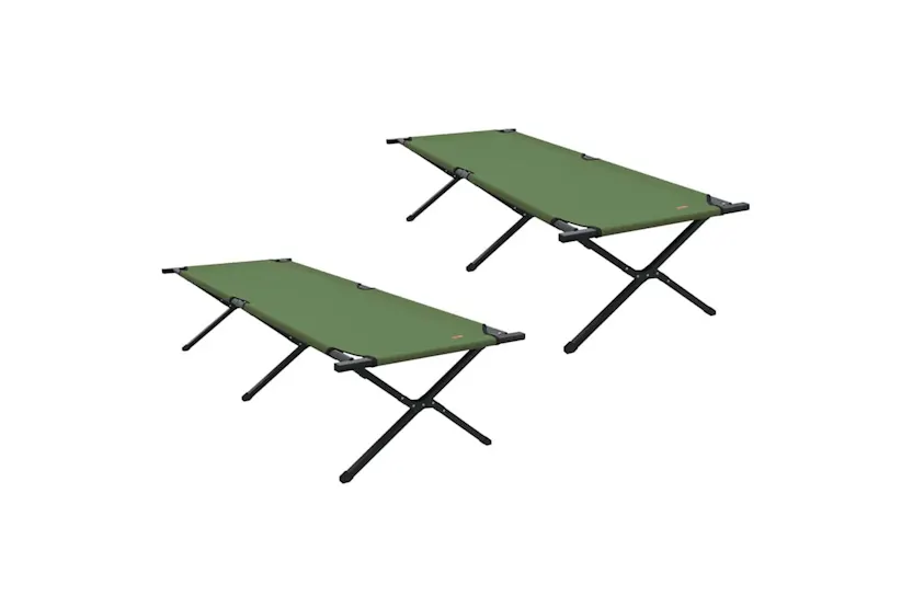 Vidaxl Folding Camping Bed 2 Pcs Green 210 X 80 X 46 Cm Oxford Fabric Vidaxl Folding Camping Bed 2 Pcs Green 210 X 80 X 46 Cm Oxford Fabric