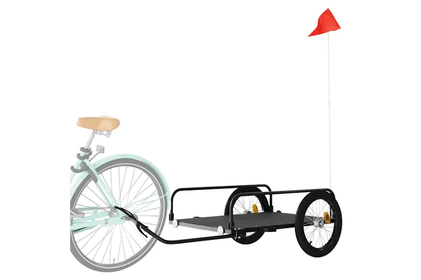 Vidaxl Bike Trailer Black 135x70x37 Cm Iron Vidaxl Bike Trailer Black 135x70x37 Cm Iron