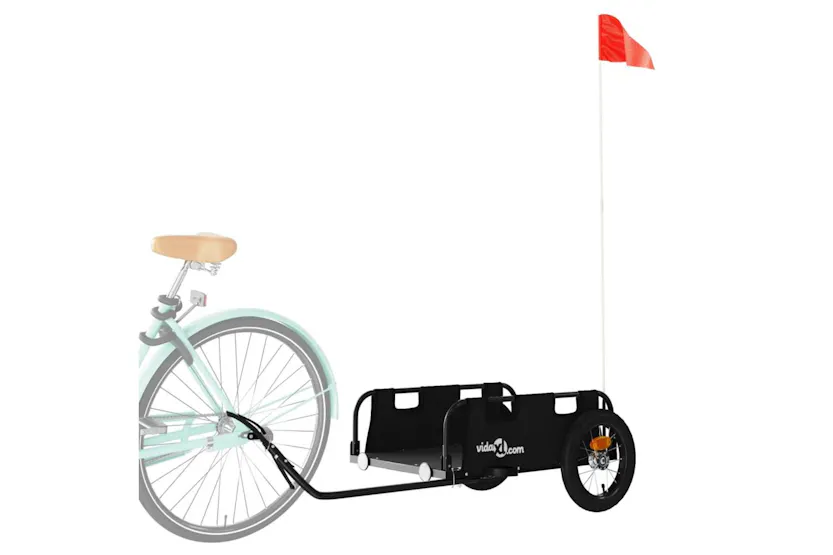 Vidaxl Bike Trailer Black Oxford Fabric And Iron Vidaxl Bike Trailer Black Oxford Fabric And Iron