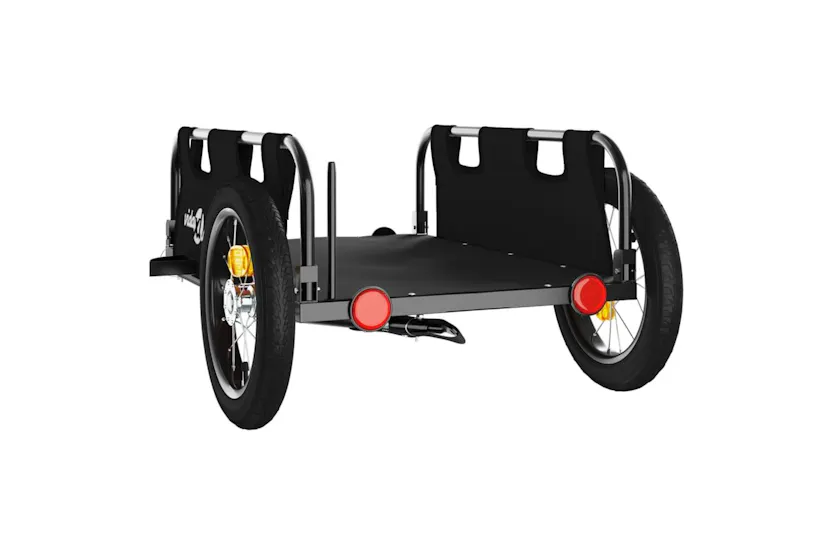 Vidaxl Bike Trailer Black Oxford Fabric And Iron Vidaxl Bike Trailer Black Oxford Fabric And Iron
