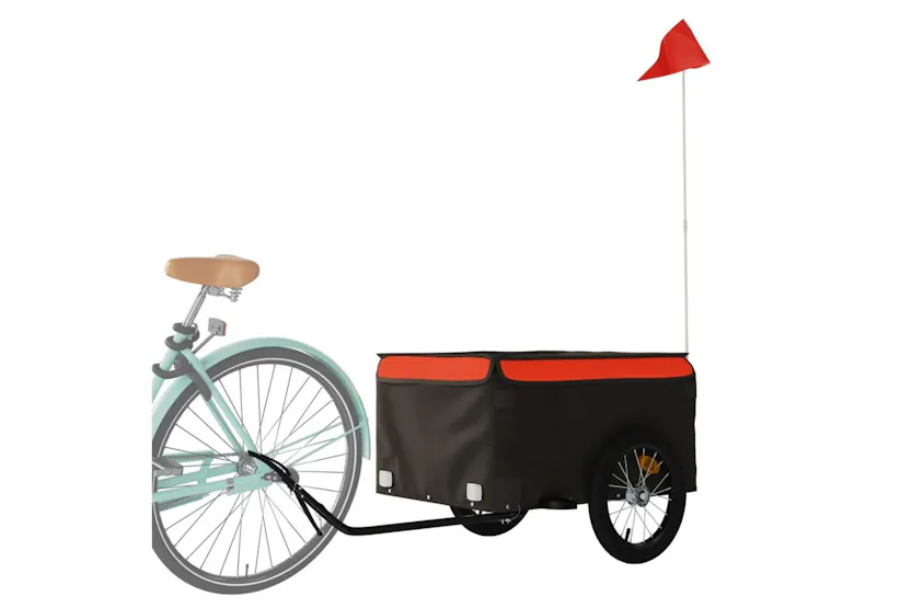 Vidaxl Bike Trailer Black And Orange 45 Kg Iron Vidaxl Bike Trailer Black And Orange 45 Kg Iron