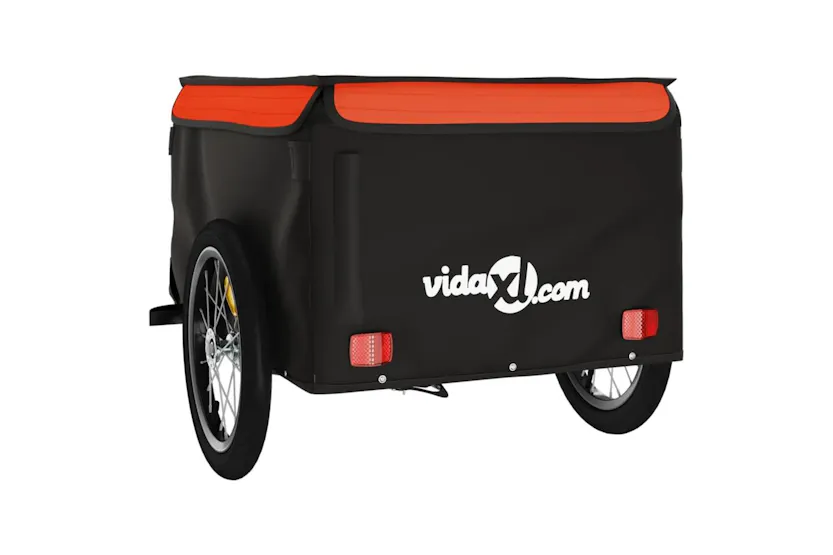 Vidaxl Bike Trailer Black And Orange 45 Kg Iron Vidaxl Bike Trailer Black And Orange 45 Kg Iron