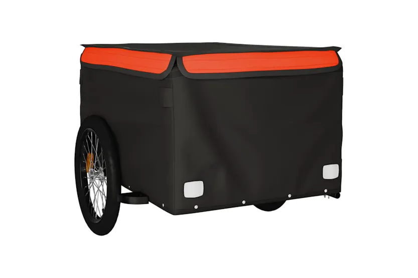Vidaxl Bike Trailer Black And Orange 45 Kg Iron Vidaxl Bike Trailer Black And Orange 45 Kg Iron