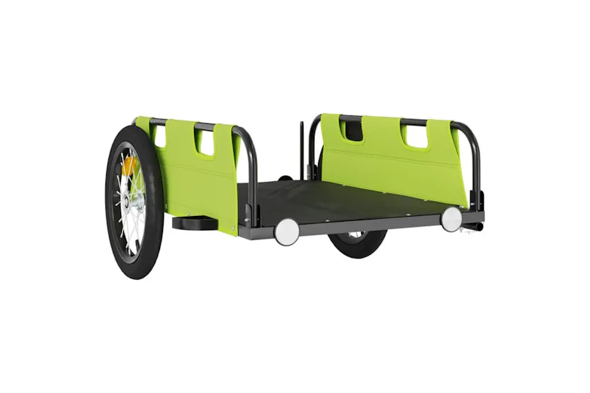 Vidaxl Bike Trailer Green Oxford Fabric And Iron Vidaxl Bike Trailer Green Oxford Fabric And Iron