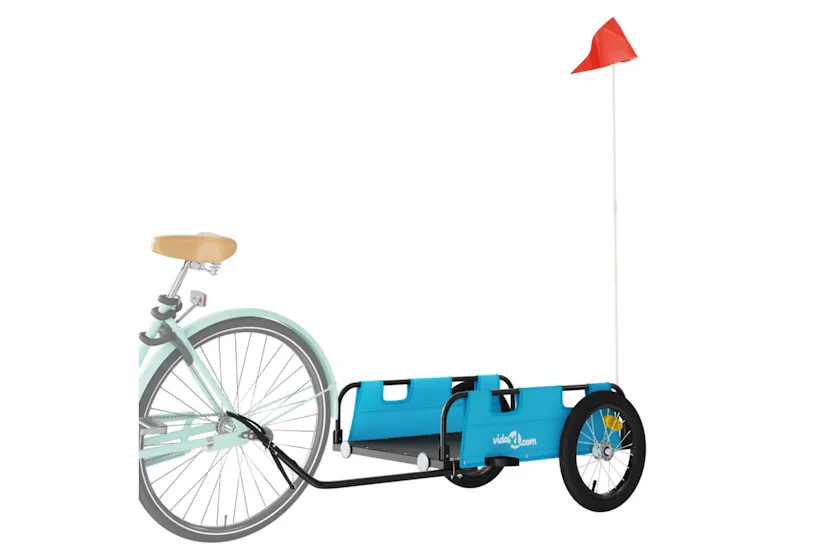 Vidaxl Bike Trailer Blue Oxford Fabric And Iron Vidaxl Bike Trailer Blue Oxford Fabric And Iron