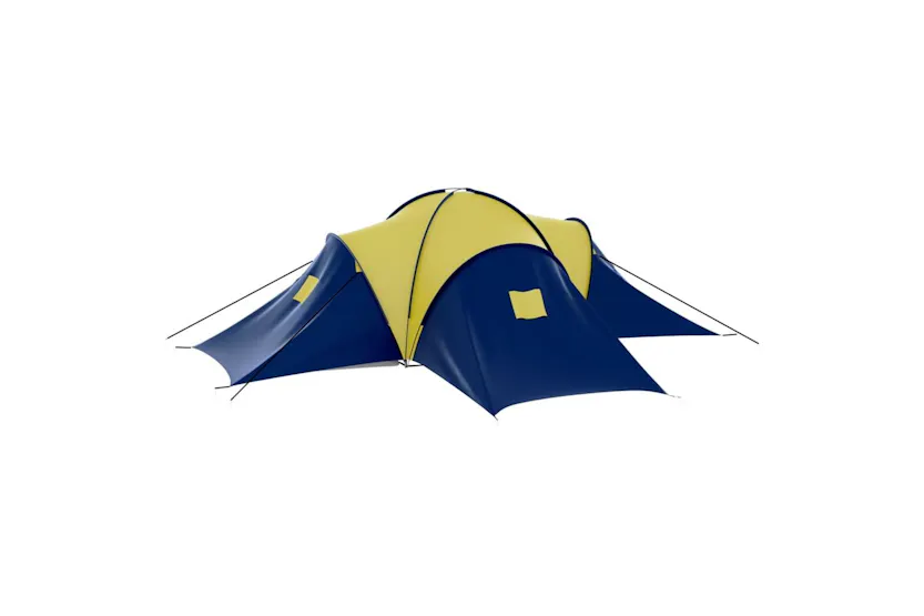 Vidaxl Camping Tent Polyester 9 Persons Blue-yellow Vidaxl Camping Tent Polyester 9 Persons Blue-yellow