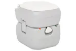 Vidaxl Portable Camping Toilet Grey And White 22+12 L Hdpe Vidaxl Portable Camping Toilet Grey And White 22+12 L Hdpe