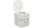 Vidaxl Portable Camping Toilet Grey And White 22+12 L Hdpe Vidaxl Portable Camping Toilet Grey And White 22+12 L Hdpe