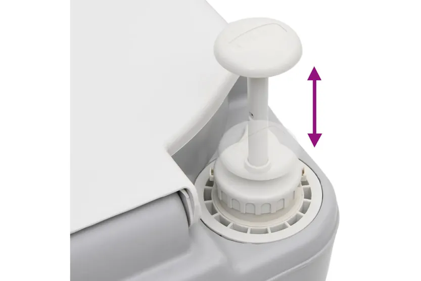 Vidaxl Portable Camping Toilet Grey And White 22+12 L Hdpe Vidaxl Portable Camping Toilet Grey And White 22+12 L Hdpe
